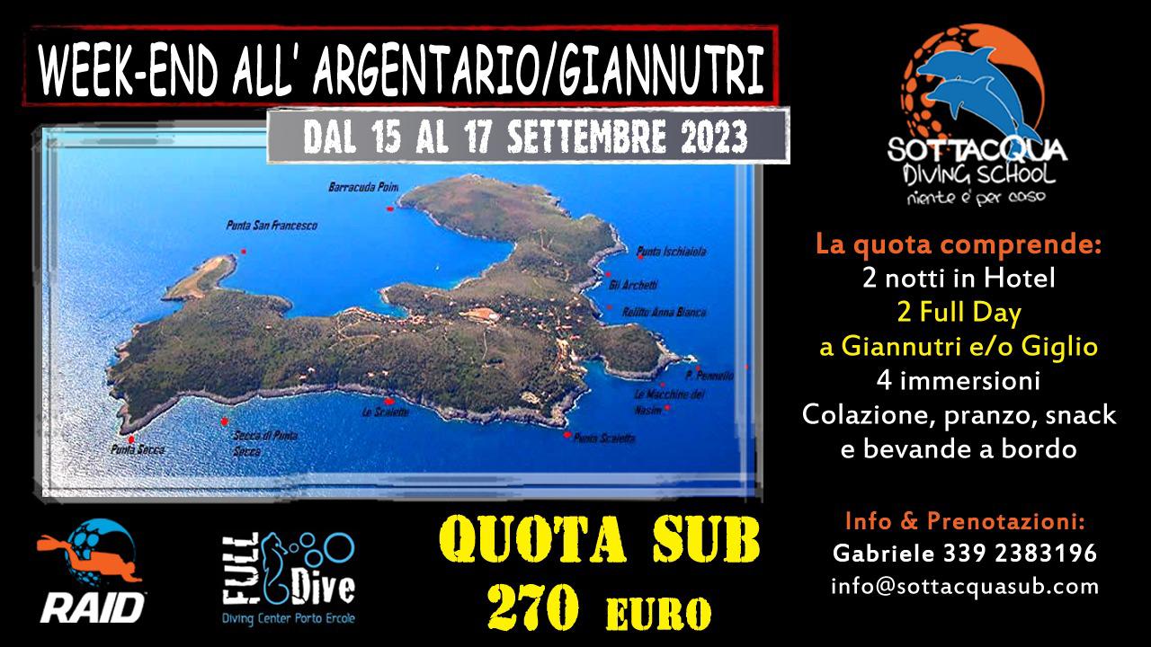 Weekend all'Argentario/Giannutri: 15-17 settembre 2023